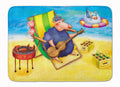 Pig Sunbathing on the Beach Memory Foam Kitchen Mat Machine Washable Anti-Fatigue Cushion Comfort Bath or Kitchen Rug