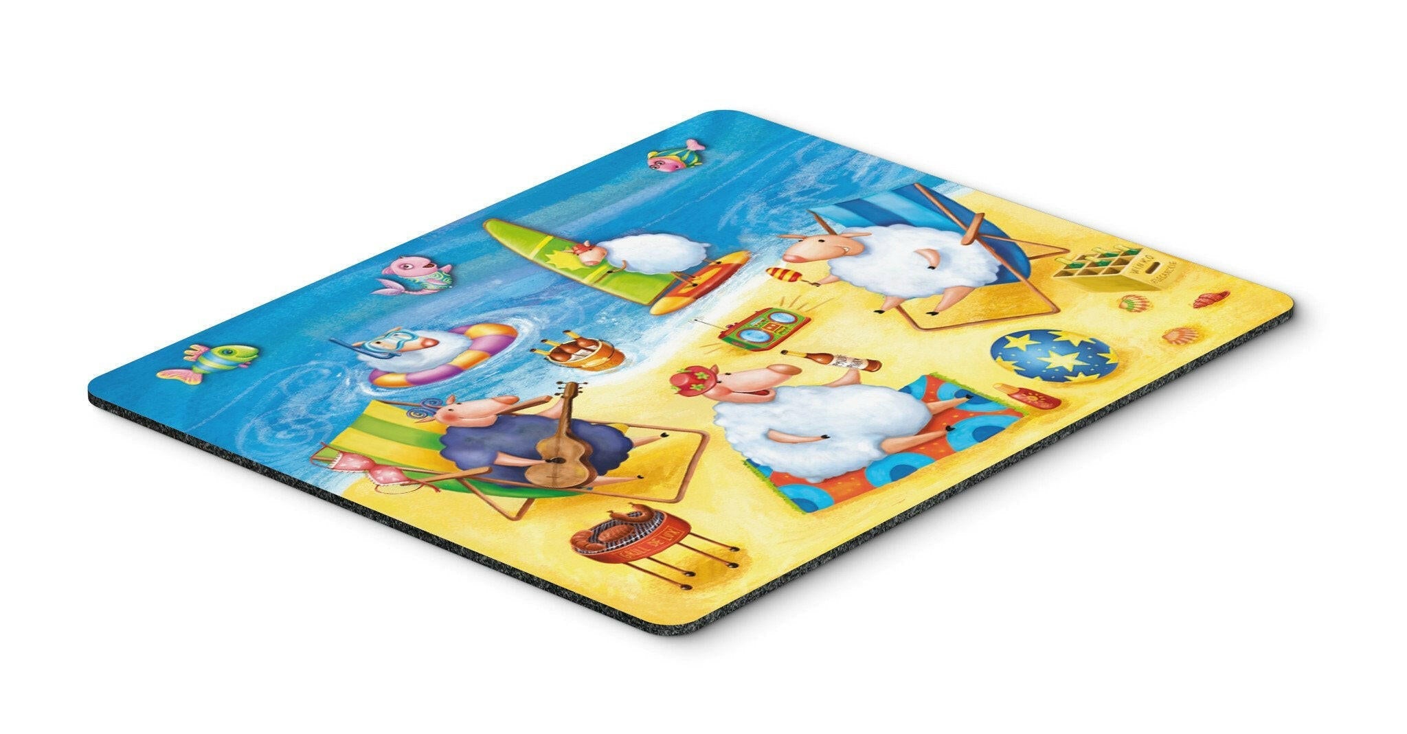 Party Pigs on the Beach Mouse Pad, Heat Resistant Trivet Hot Pad , Non Slip Rubber Desk Mat, Kitchen Counter Protector, Home Office Decor Gift