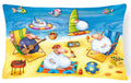 Party Pigs on the Beach Decorative Throw Pillow 12x16 Indoor Outdoor Accent Cushion, Fabric Cover with Insert for Sofa, Bed, Porch & Living Room