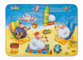 Party Pigs on the Beach Memory Foam Kitchen Mat Machine Washable Anti-Fatigue Cushion Comfort Bath or Kitchen Rug