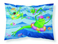 Frogs Swimming Standard Pillowcase Lightweight Super Soft Easy Care Decorative Artwork Pillowcase, Standard