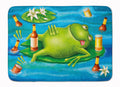 Frog Drinking Beer Memory Foam Kitchen Mat Machine Washable Anti-Fatigue Cushion Comfort Bath or Kitchen Rug