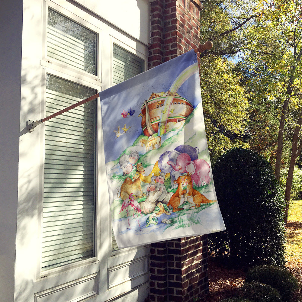 Noah's Ark  House Flag 28x40 Porch Sleeve Pole Decorative Outside Yard Banner Artwork Wall Hanging, Polyester