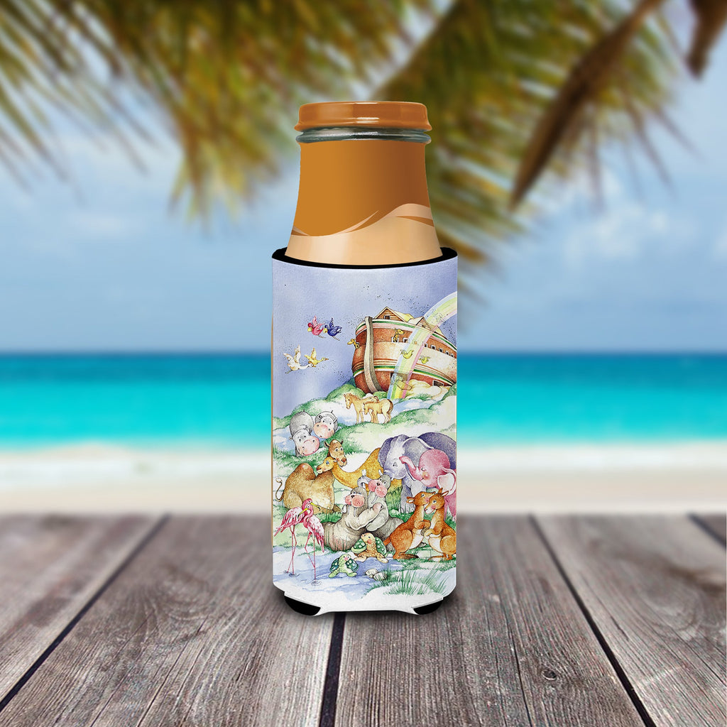 Noah's Ark  Slim Can Hugger , Insulated Foam Hugger for 12 oz Slim Cans, Beer Bottles & Water Bottles, Printed in USA