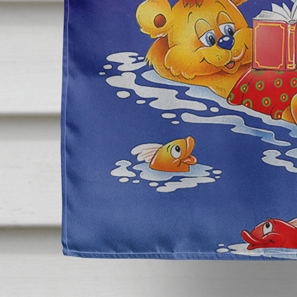 Teddy Bears Swimming and Diving House Flag 28x40 Porch Sleeve Pole Decorative Outside Yard Banner Artwork Wall Hanging, Polyester