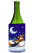 Music under the Moon Penguins Wine Bottle Hugger Gift Sleeve for Standard 750 ml Bottles, Insulated Reusable Also Fits Mini Shot & Pint Bottles