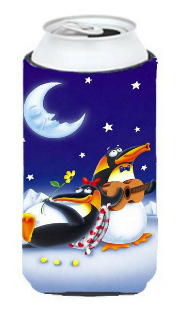 Music under the Moon Penguins Tall Boy Hugger Can Cooler Sleeve Machine Washable Drink Collapsible Insulator Beverage Insulated Holder