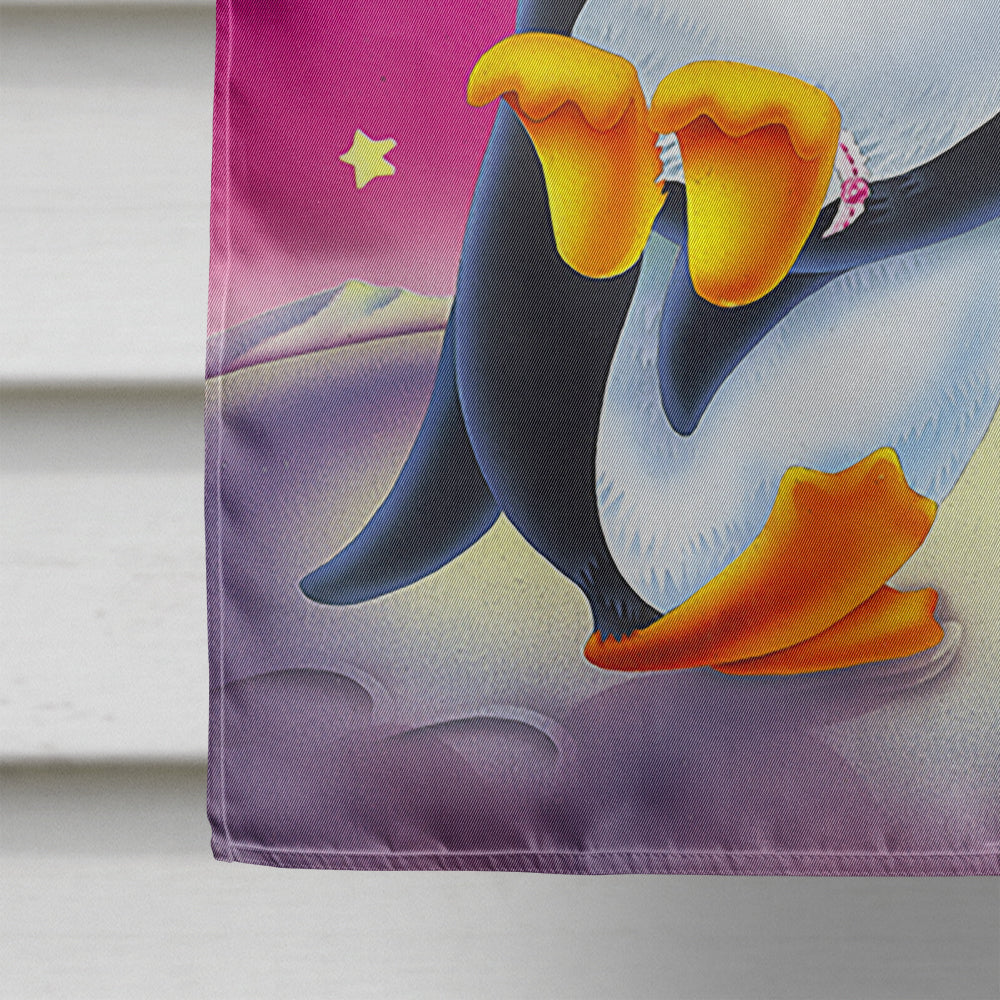 Just Married Wedding Penguins House Flag 28x40 Porch Sleeve Pole Decorative Outside Yard Banner Artwork Wall Hanging, Polyester
