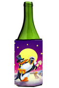 Just Married Wedding Penguins Wine Bottle Hugger Gift Sleeve for Standard 750 ml Bottles, Insulated Reusable Also Fits Mini Shot & Pint Bottles