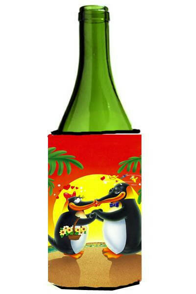 In Love Valentine's Day Penguins Wine Bottle Hugger Gift Sleeve for Standard 750 ml Bottles, Insulated Reusable Also Fits Mini Shot & Pint Bottles