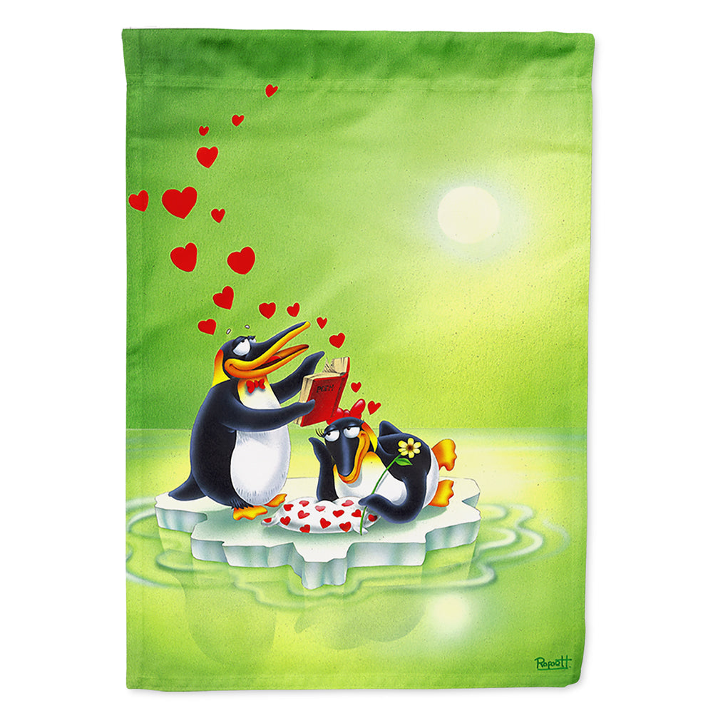 My Love Song Penguins House Flag 28x40 Porch Sleeve Pole Decorative Outside Yard Banner Artwork Wall Hanging, Polyester