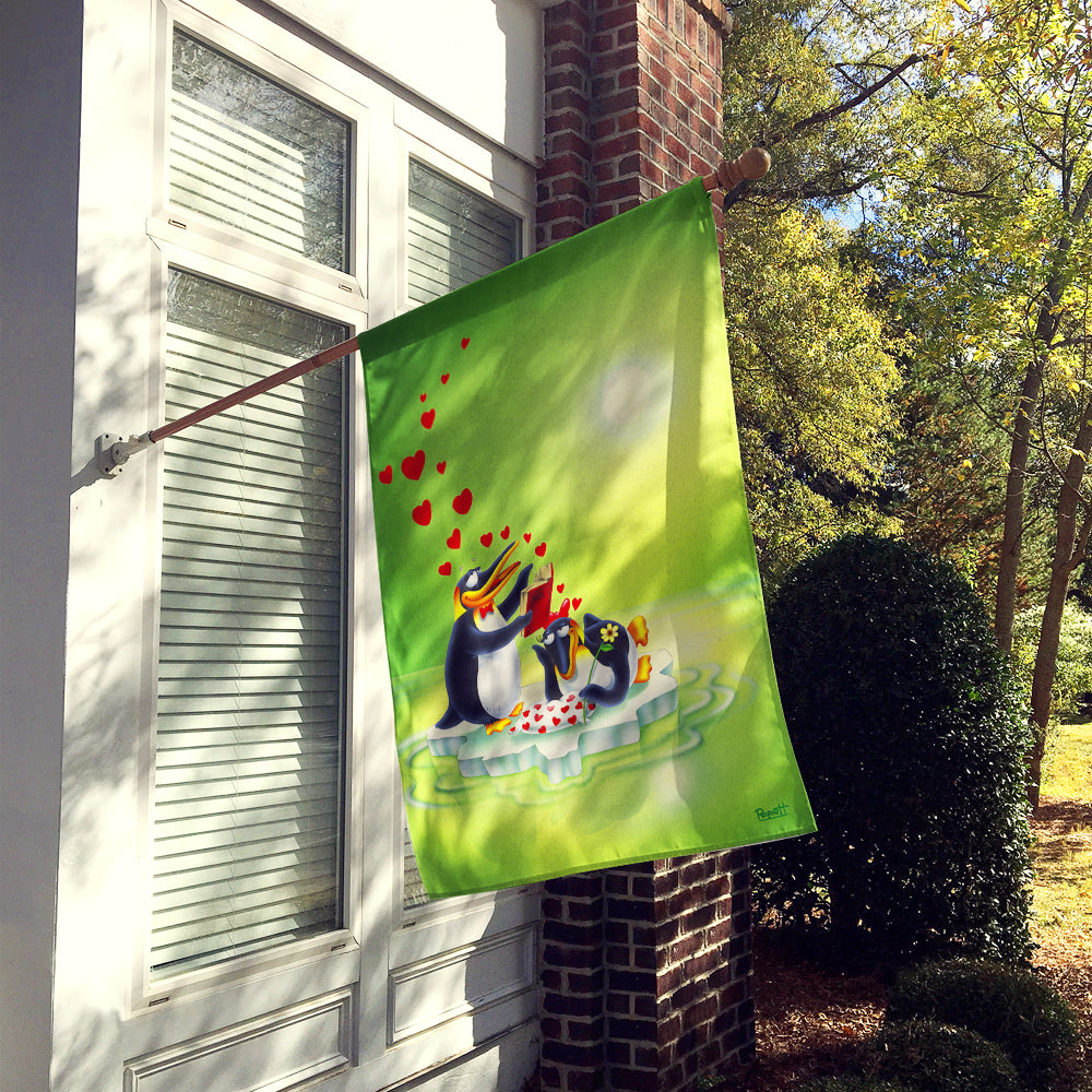 My Love Song Penguins House Flag 28x40 Porch Sleeve Pole Decorative Outside Yard Banner Artwork Wall Hanging, Polyester