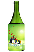 My Love Song Penguins Wine Bottle Hugger Gift Sleeve for Standard 750 ml Bottles, Insulated Reusable Also Fits Mini Shot & Pint Bottles
