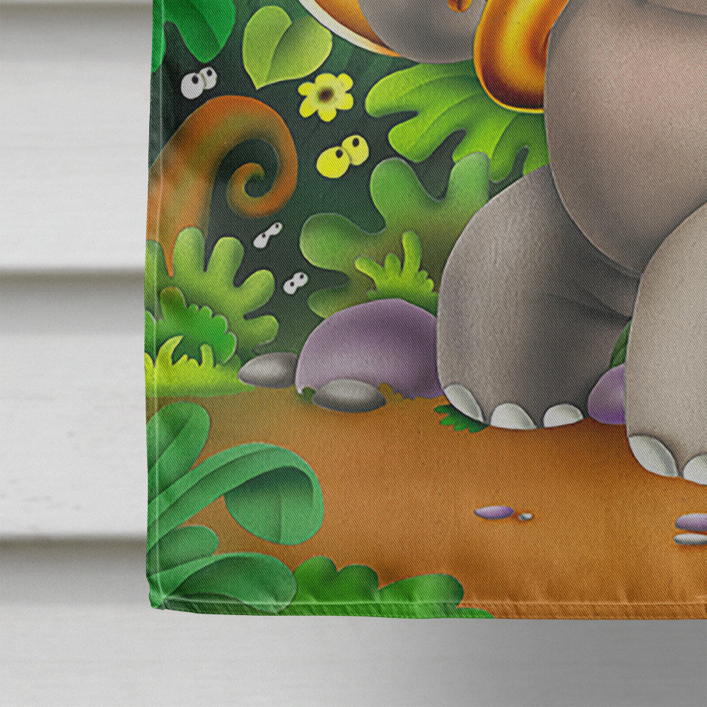 Elephant playing the Tuba House Flag 28x40 Porch Sleeve Pole Decorative Outside Yard Banner Artwork Wall Hanging, Polyester