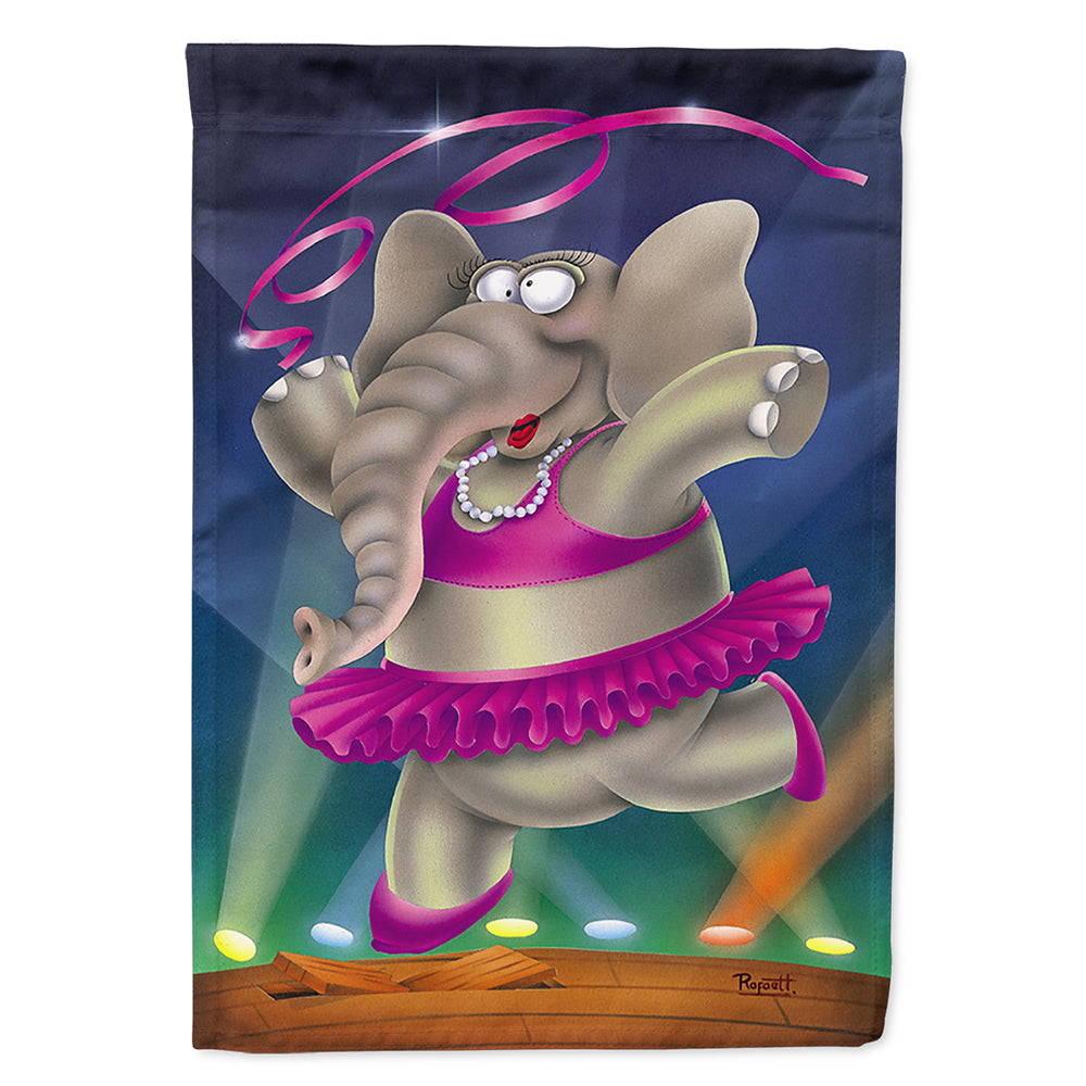 Elephant Ballerina House Flag 28x40 Porch Sleeve Pole Decorative Outside Yard Banner Artwork Wall Hanging, Polyester