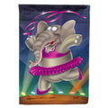 Elephant Ballerina House Flag 28x40 Porch Sleeve Pole Decorative Outside Yard Banner Artwork Wall Hanging, Polyester