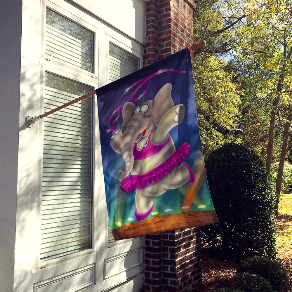 Elephant Ballerina House Flag 28x40 Porch Sleeve Pole Decorative Outside Yard Banner Artwork Wall Hanging, Polyester