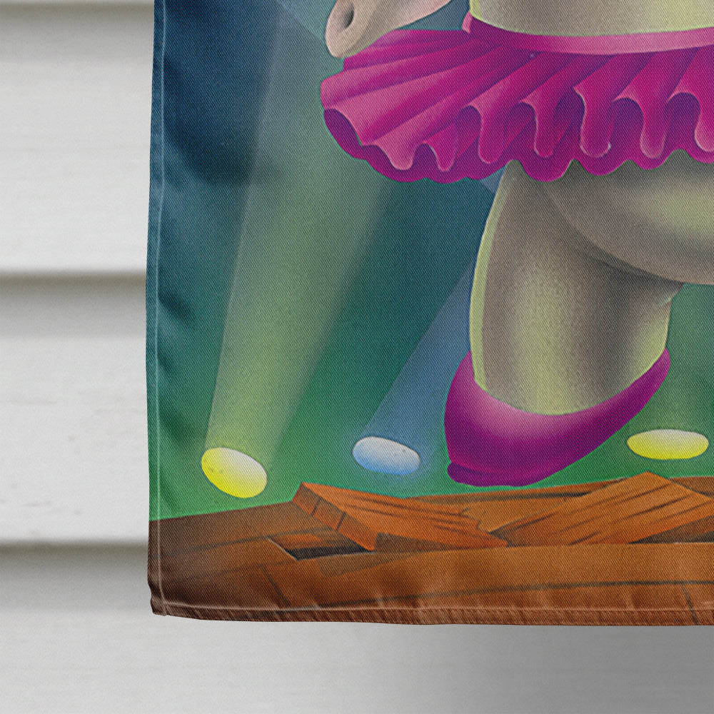 Elephant Ballerina House Flag 28x40 Porch Sleeve Pole Decorative Outside Yard Banner Artwork Wall Hanging, Polyester
