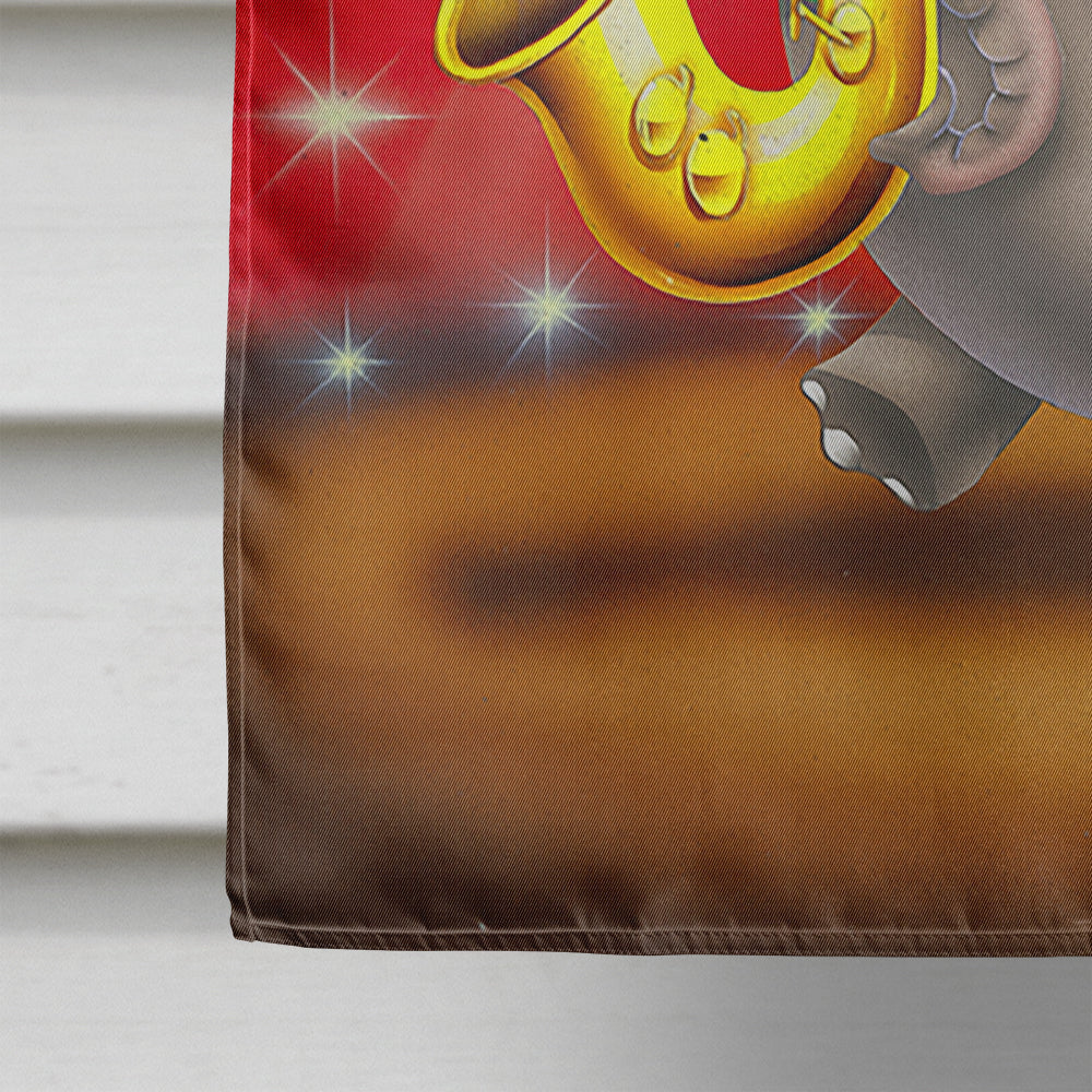 Elephant playing the Saxaphone House Flag 28x40 Porch Sleeve Pole Decorative Outside Yard Banner Artwork Wall Hanging, Polyester