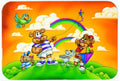Bears Flying a Kite Cutting Board Tempered Glass Kitchen Cutting Surface, Heat Resistant Chopping, Non-Slip Feet, Food Prep & Serving