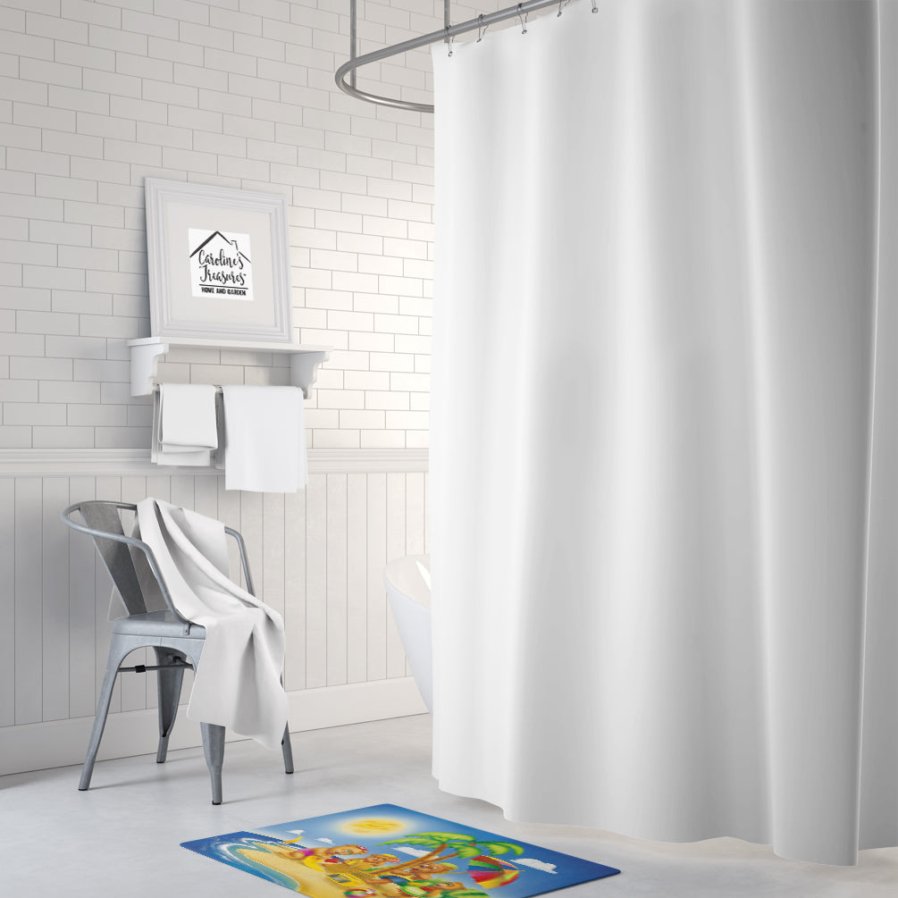 Bears Playing at the Beach Memory Foam Kitchen Mat Machine Washable Anti-Fatigue Cushion Comfort Bath or Kitchen Rug
