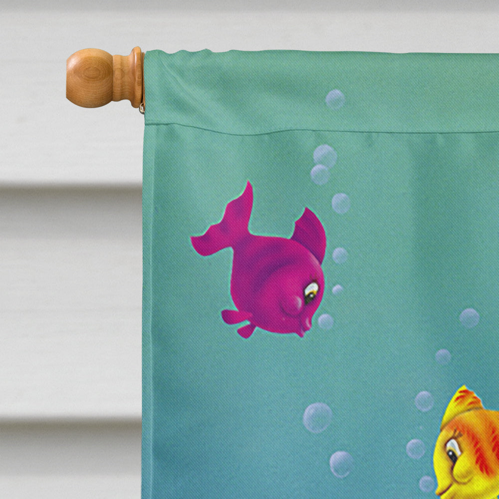 Teddy Bear Mermaid and Diver House Flag 28x40 Porch Sleeve Pole Decorative Outside Yard Banner Artwork Wall Hanging, Polyester