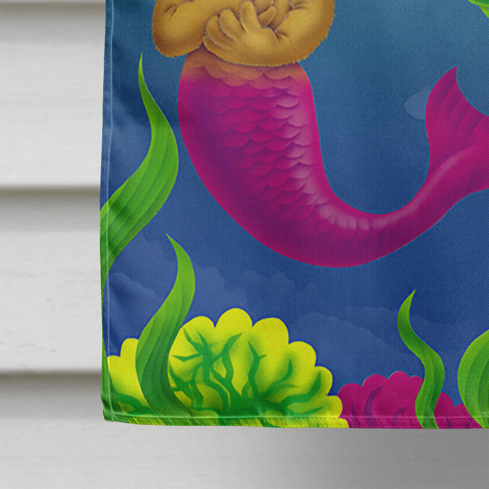 Teddy Bear Mermaid and Diver House Flag 28x40 Porch Sleeve Pole Decorative Outside Yard Banner Artwork Wall Hanging, Polyester