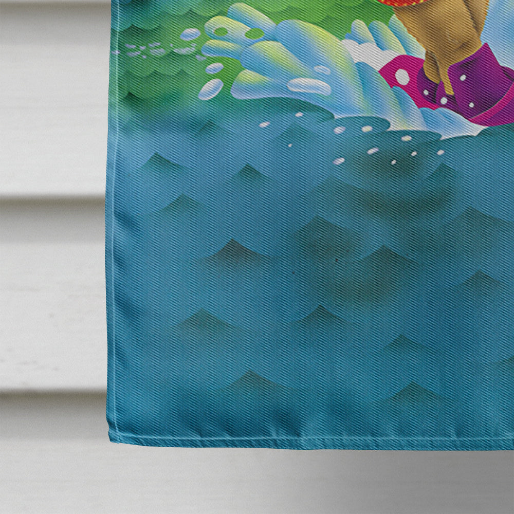 Teddy Bear Water Skiing House Flag 28x40 Porch Sleeve Pole Decorative Outside Yard Banner Artwork Wall Hanging, Polyester