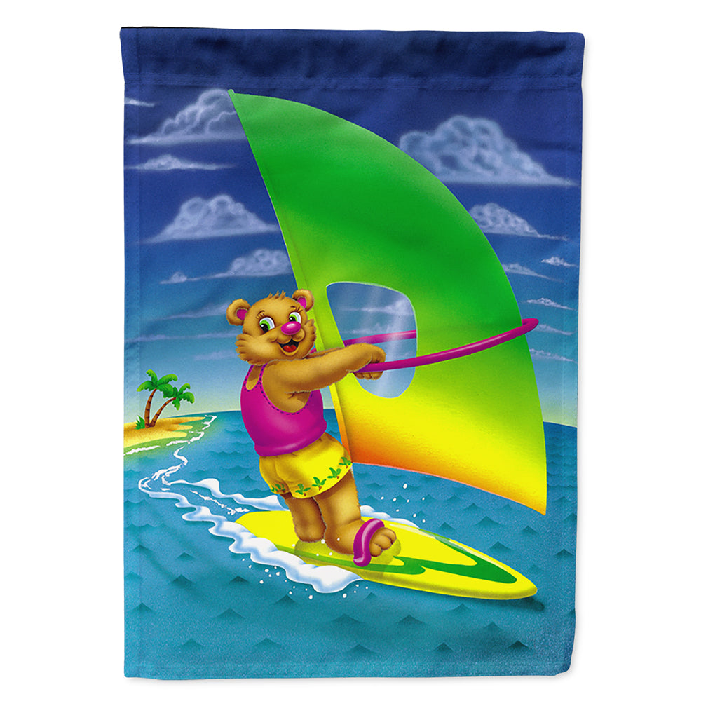 Teddy Bear Sailing House Flag 28x40 Porch Sleeve Pole Decorative Outside Yard Banner Artwork Wall Hanging, Polyester