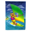 Teddy Bear Sailing House Flag 28x40 Porch Sleeve Pole Decorative Outside Yard Banner Artwork Wall Hanging, Polyester