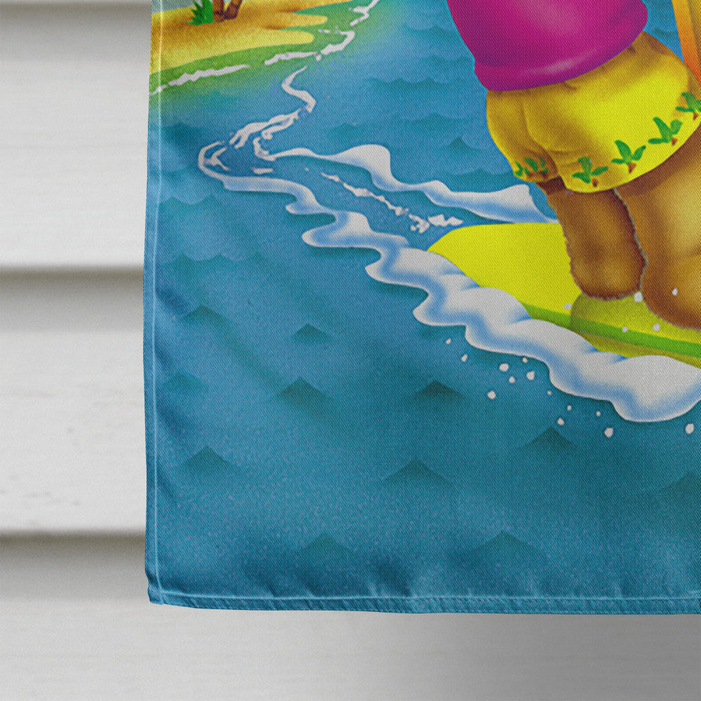 Teddy Bear Sailing House Flag 28x40 Porch Sleeve Pole Decorative Outside Yard Banner Artwork Wall Hanging, Polyester