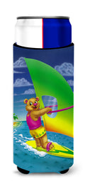 Teddy Bear Sailing Slim Can Hugger , Insulated Foam Hugger for 12 oz Slim Cans, Beer Bottles & Water Bottles, Printed in USA