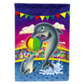 Dolphins performing for the crowds House Flag 28x40 Porch Sleeve Pole Decorative Outside Yard Banner Artwork Wall Hanging, Polyester