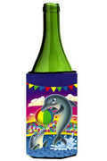 Dolphins performing for the crowds Wine Bottle Hugger Gift Sleeve for Standard 750 ml Bottles, Insulated Reusable Also Fits Mini Shot & Pint Bottles