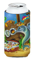 Dolphins Treasure Chest Tall Boy Hugger Can Cooler Sleeve Machine Washable Drink Collapsible Insulator Beverage Insulated Holder