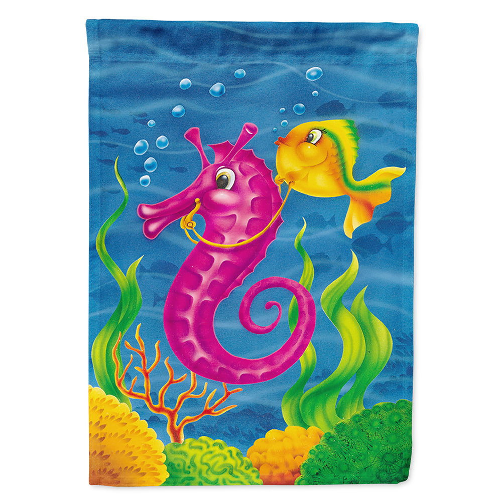 Seahorse Ride House Flag 28x40 Porch Sleeve Pole Decorative Outside Yard Banner Artwork Wall Hanging, Polyester