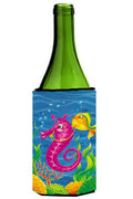 Seahorse Ride Wine Bottle Hugger Gift Sleeve for Standard 750 ml Bottles, Insulated Reusable Also Fits Mini Shot & Pint Bottles