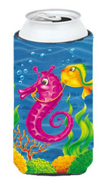 Seahorse Ride Tall Boy Hugger Can Cooler Sleeve Machine Washable Drink Collapsible Insulator Beverage Insulated Holder