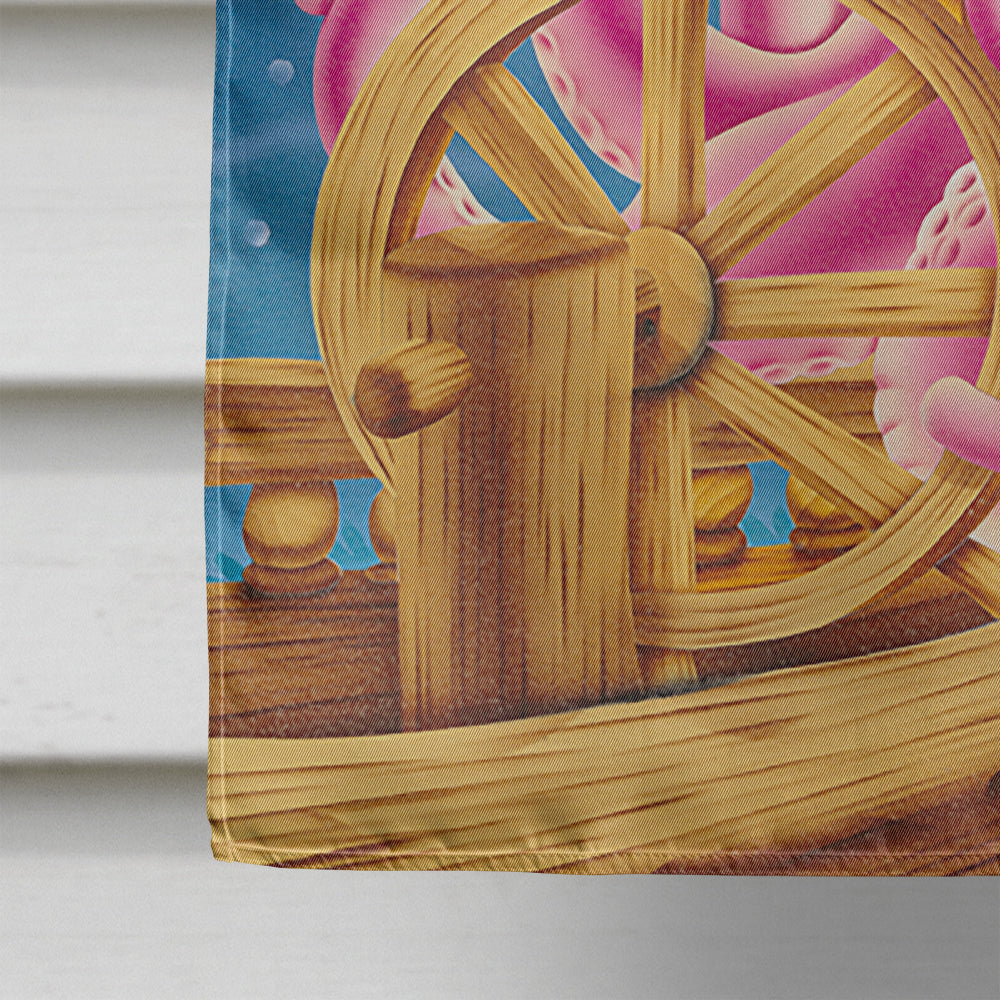 Captain Octopus House Flag 28x40 Porch Sleeve Pole Decorative Outside Yard Banner Artwork Wall Hanging, Polyester