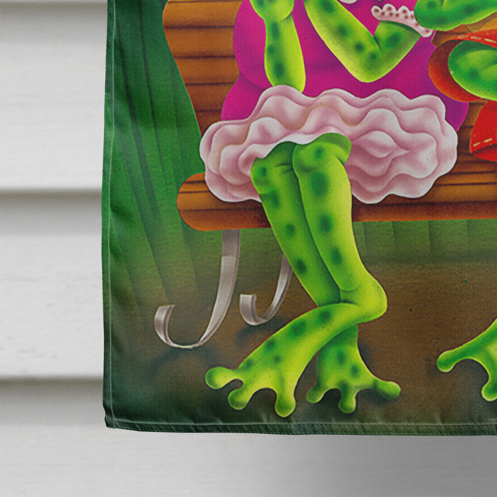 Frog Love Songs House Flag 28x40 Porch Sleeve Pole Decorative Outside Yard Banner Artwork Wall Hanging, Polyester