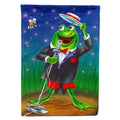 Frog Comedy Routine House Flag 28x40 Porch Sleeve Pole Decorative Outside Yard Banner Artwork Wall Hanging, Polyester