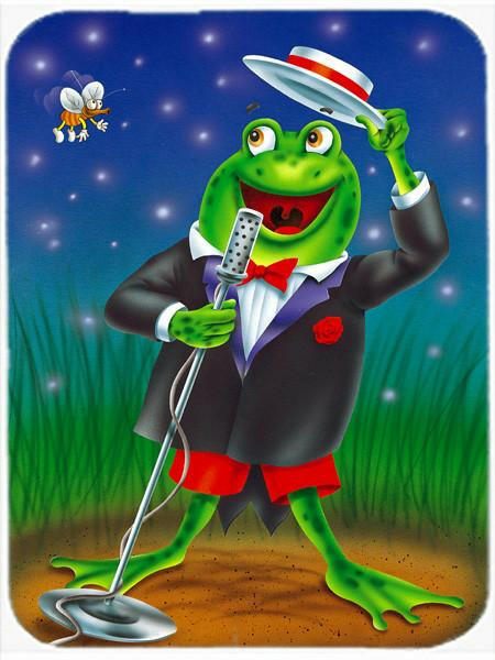 Frog Comedy Routine Cutting Board Tempered Glass Kitchen Cutting Surface, Heat Resistant Chopping, Non-Slip Feet, Food Prep & Serving
