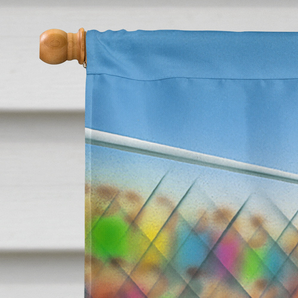 Cow playing Baseball House Flag 28x40 Porch Sleeve Pole Decorative Outside Yard Banner Artwork Wall Hanging, Polyester