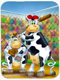 Cow playing Baseball Mouse Pad, Heat Resistant Trivet Hot Pad , Non Slip Rubber Desk Mat, Kitchen Counter Protector, Home Office Decor Gift