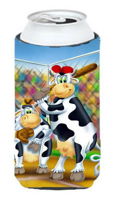 Cow playing Baseball Tall Boy Hugger Can Cooler Sleeve Machine Washable Drink Collapsible Insulator Beverage Insulated Holder