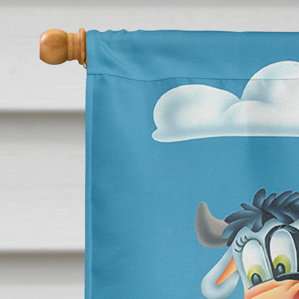 Cow playing Golf House Flag 28x40 Porch Sleeve Pole Decorative Outside Yard Banner Artwork Wall Hanging, Polyester