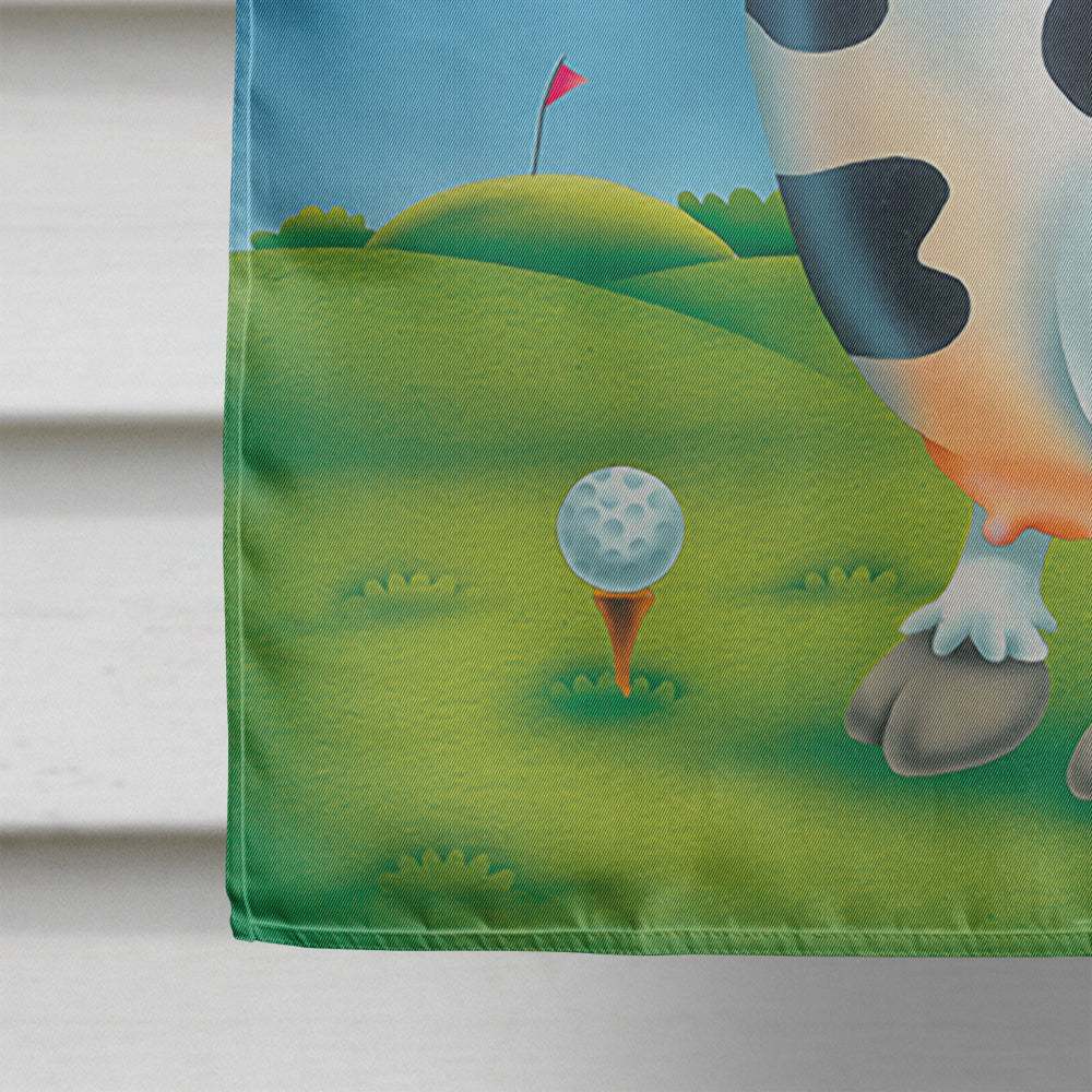 Cow playing Golf House Flag 28x40 Porch Sleeve Pole Decorative Outside Yard Banner Artwork Wall Hanging, Polyester