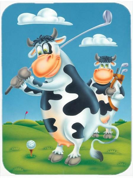 Cow playing Golf Mouse Pad, Heat Resistant Trivet Hot Pad , Non Slip Rubber Desk Mat, Kitchen Counter Protector, Home Office Decor Gift