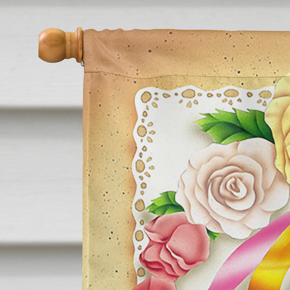 Wedding Rings House Flag 28x40 Porch Sleeve Pole Decorative Outside Yard Banner Artwork Wall Hanging, Polyester