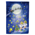 Angels watching Santa Claus House Flag 28x40 Porch Sleeve Pole Decorative Outside Yard Banner Artwork Wall Hanging, Polyester